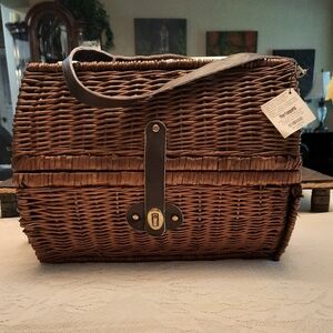 Brown Woven Handbag